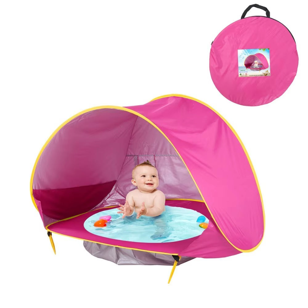 2-in-1 Baby Beach Tent with UPF 50+ Sun Protection and Built-in Mini P – Veraneo