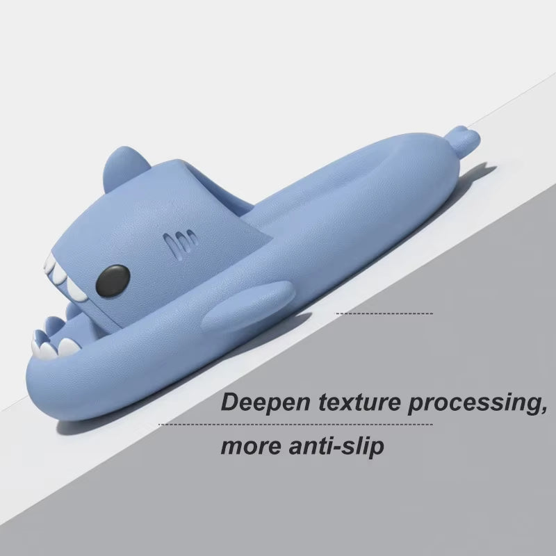 Fashion Shark Slippers for Women Men Outdoor Beach Slides Bathroom Non-Slip Thick Sandals Home Couple Flat Shoe Shark Flip Flops
