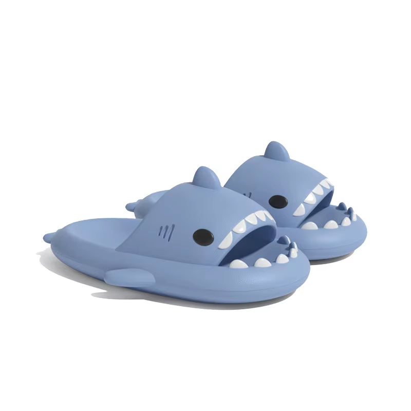 Fashion Shark Slippers for Women Men Outdoor Beach Slides Bathroom Non-Slip Thick Sandals Home Couple Flat Shoe Shark Flip Flops