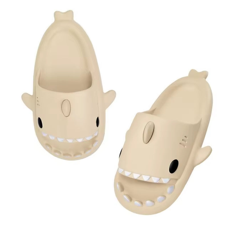 Fashion Shark Slippers for Women Men Outdoor Beach Slides Bathroom Non-Slip Thick Sandals Home Couple Flat Shoe Shark Flip Flops