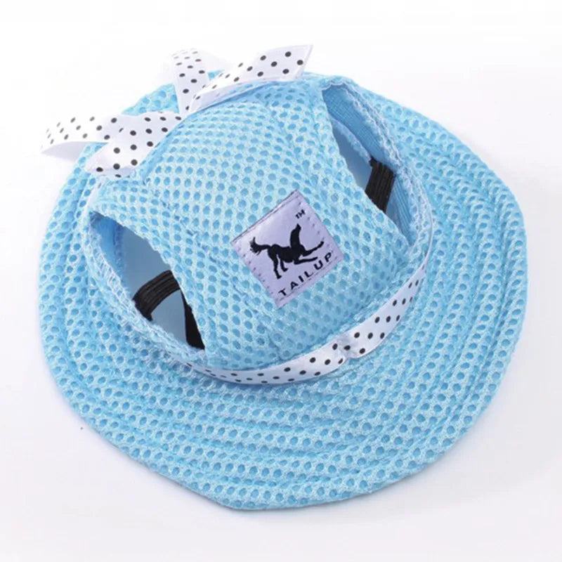 Dog Cap with Ear Holes for Small Dogs Canvas Cap Dog Baseball Beach Visor Hat Puppy Outdoor Cap Headdress Accessories Dog Caps 4