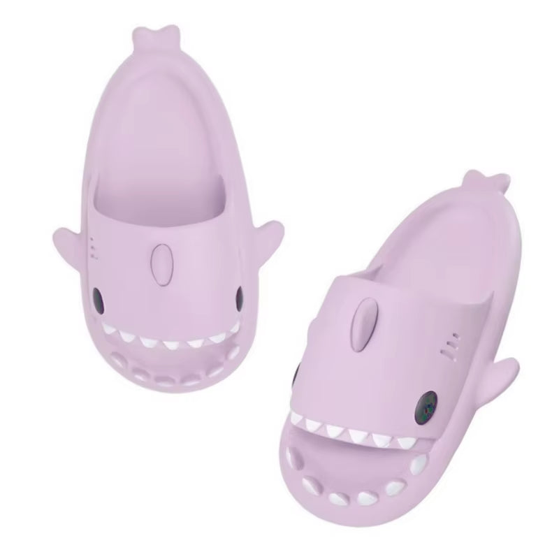 Fashion Shark Slippers for Women Men Outdoor Beach Slides Bathroom Non-Slip Thick Sandals Home Couple Flat Shoe Shark Flip Flops