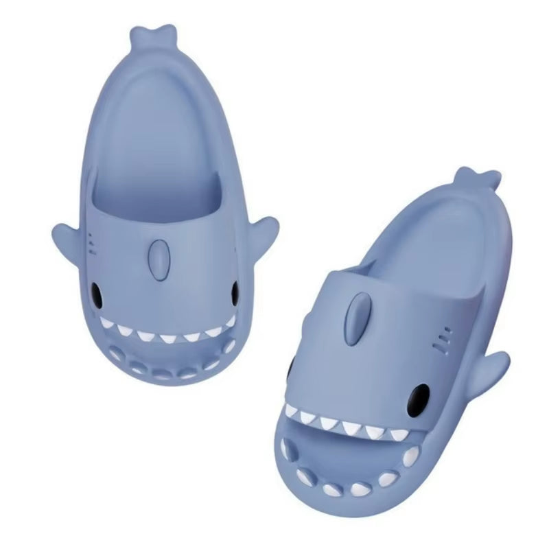 Fashion Shark Slippers for Women Men Outdoor Beach Slides Bathroom Non-Slip Thick Sandals Home Couple Flat Shoe Shark Flip Flops