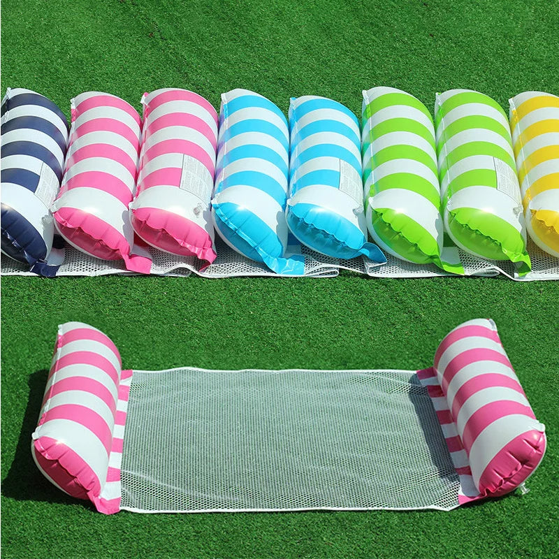Pool Hammock Floats, 1Pack 4-In-1 Inflatable Water Hammocks Floaties (Saddle, Lounge Chair, Hammock, Drifter), , Pool Float Loun