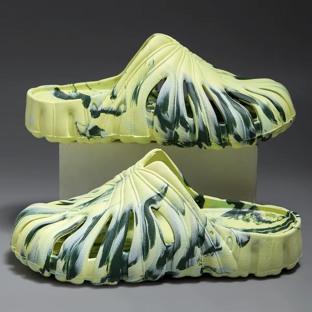 Male Slipper Platform Cloud Monstera Funny Leaf Home Soft Slides Sandals Outdoor Summer Ladies House Shoe Flat Men Female Beach