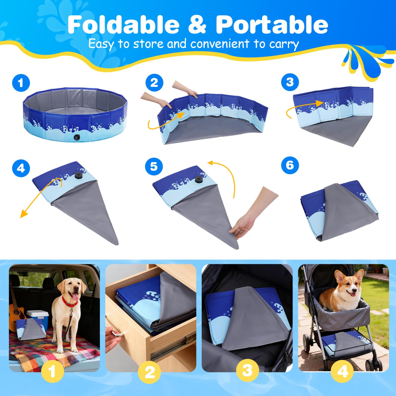 Piscina Plegable para Perros
