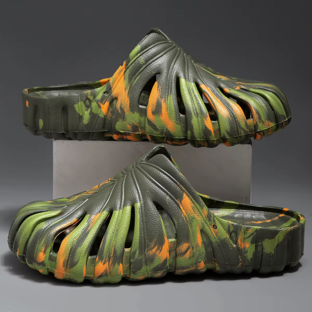 Male Slipper Platform Cloud Monstera Funny Leaf Home Soft Slides Sandals Outdoor Summer Ladies House Shoe Flat Men Female Beach