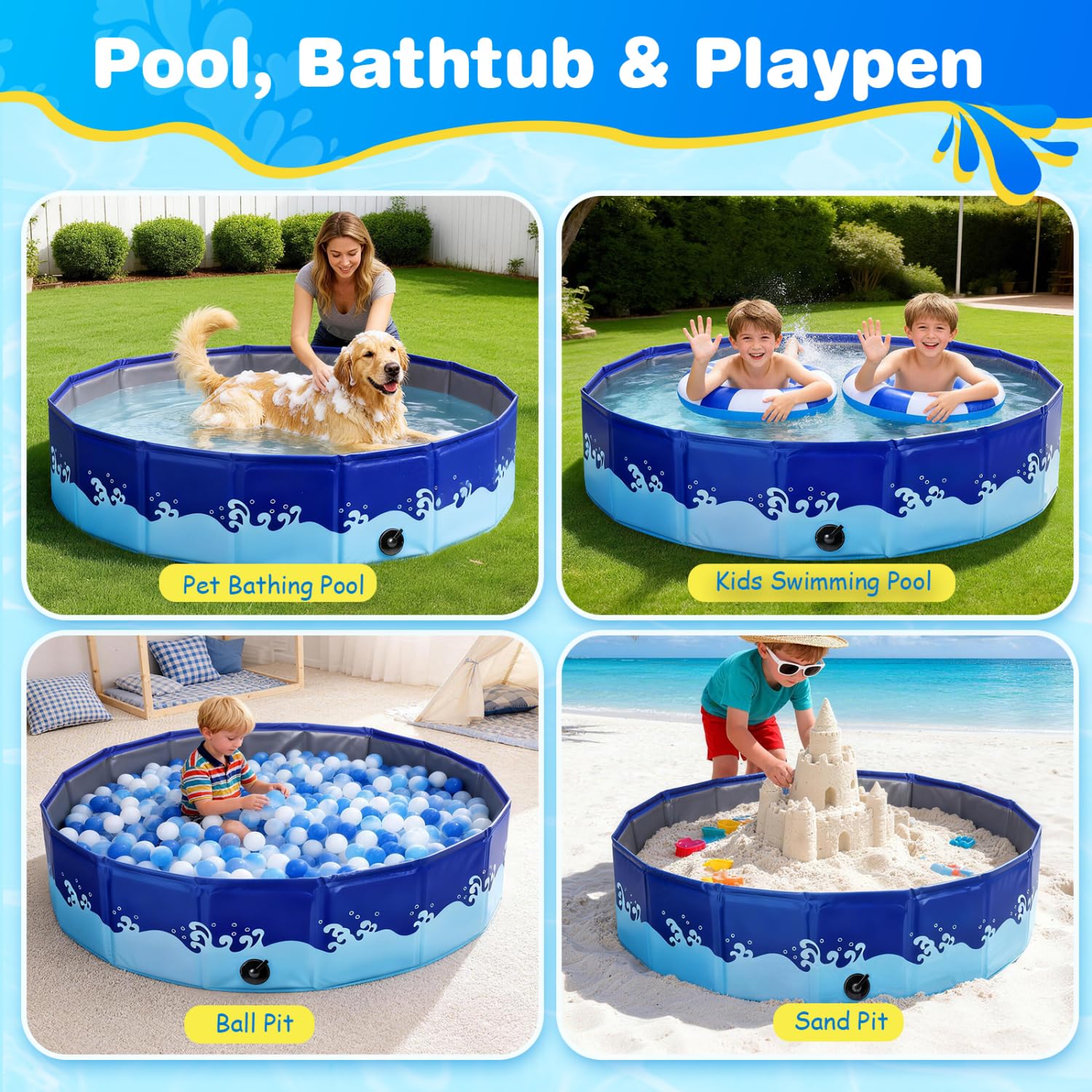 Piscina Plegable para Perros