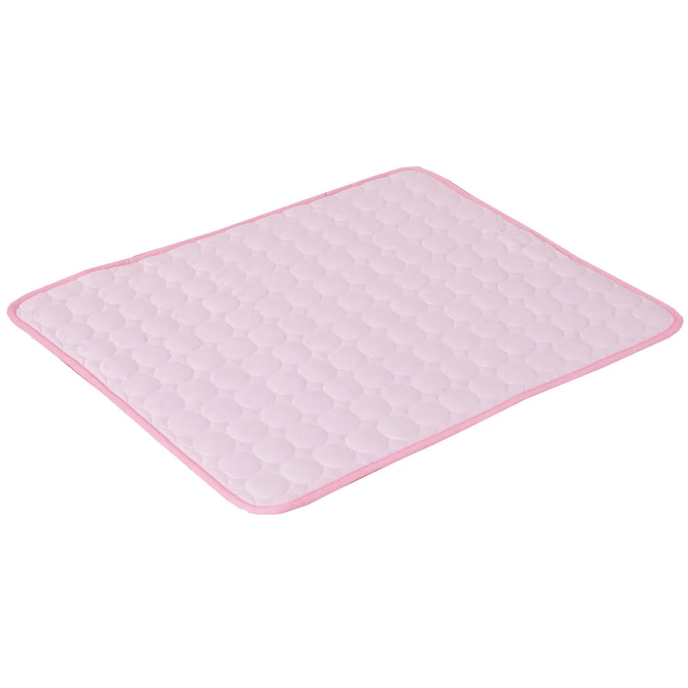 Pet Cooling Mat Dog Cat Sleeping Pad Cool Ice Silk Moisture-Proof Mattress Cushion Summer Small Animal Cold Bed 5 Sizes