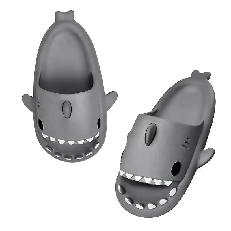 Fashion Shark Slippers for Women Men Outdoor Beach Slides Bathroom Non-Slip Thick Sandals Home Couple Flat Shoe Shark Flip Flops