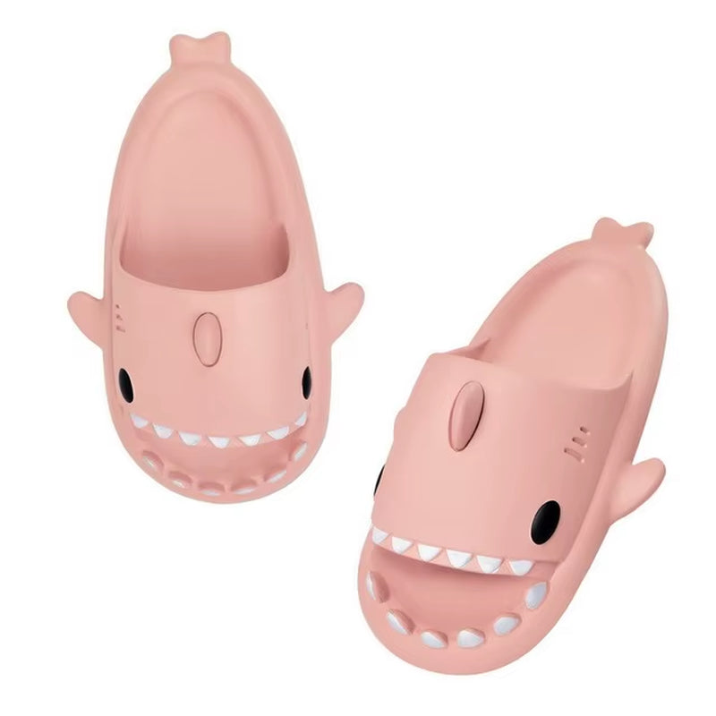 Fashion Shark Slippers for Women Men Outdoor Beach Slides Bathroom Non-Slip Thick Sandals Home Couple Flat Shoe Shark Flip Flops
