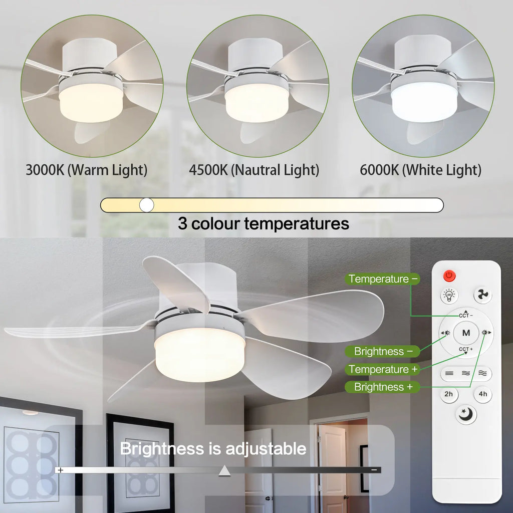 ASALL Socket Fan Light with Remote Control, Portable Small Ceiling Fan with Light for Kitchen,Bedroom, Livingroom, with Dimming Function, 1000 Lumens, Screws into E26/E27