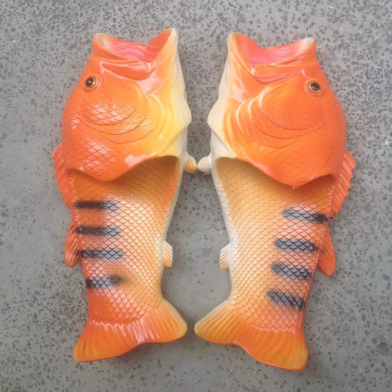 Funny Beach Slippers Unisex Men'S Summer Slides Designer Unicorn Fish Slippers Boys plus Size 31-47 Outdoor Flip Flops