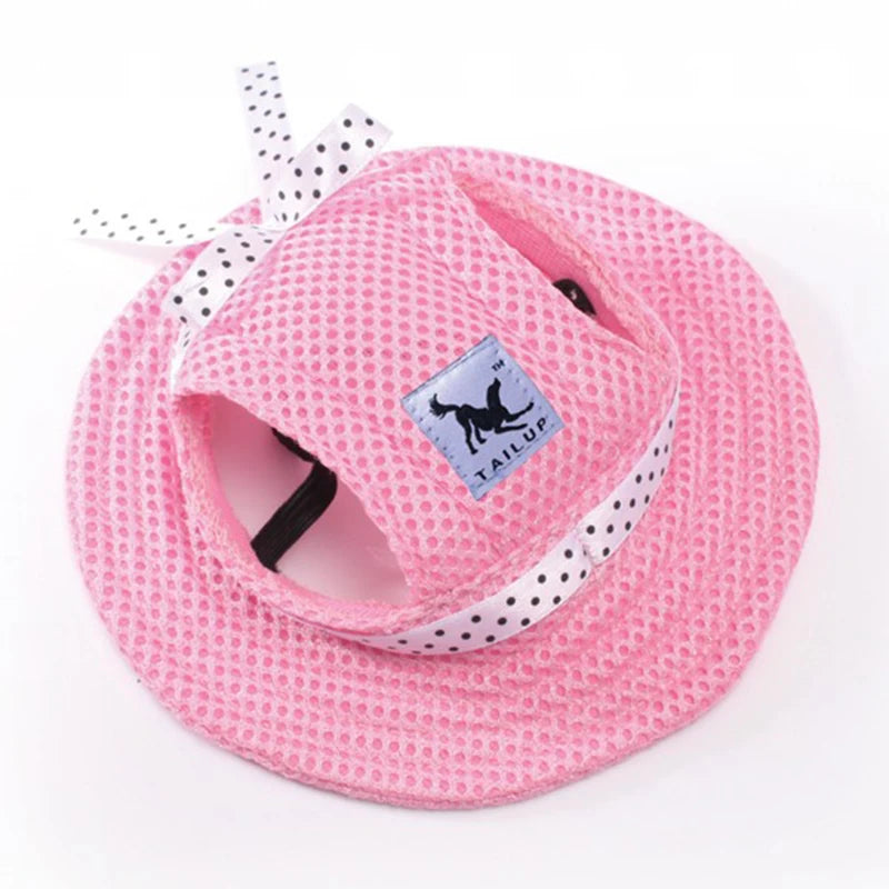 Dog Cap with Ear Holes for Small Dogs Canvas Cap Dog Baseball Beach Visor Hat Puppy Outdoor Cap Headdress Accessories Dog Caps 4