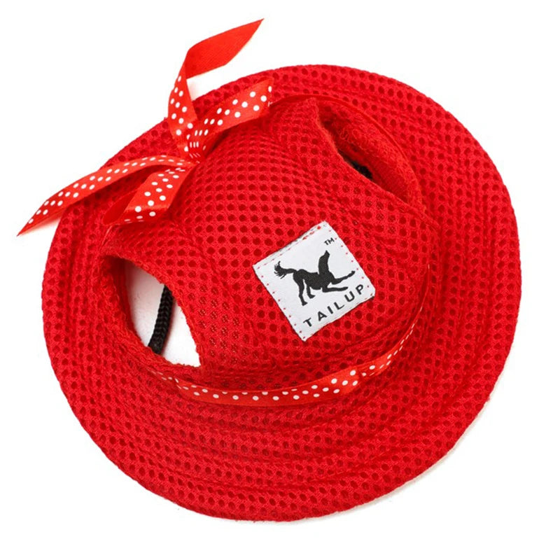 Dog Cap with Ear Holes for Small Dogs Canvas Cap Dog Baseball Beach Visor Hat Puppy Outdoor Cap Headdress Accessories Dog Caps 4